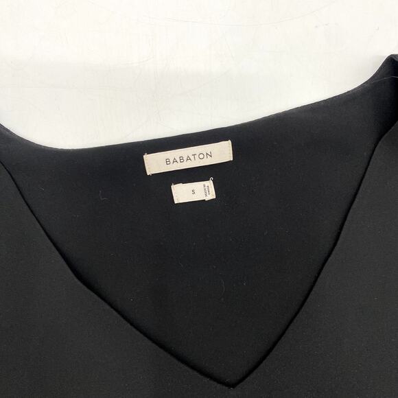 Aritzia Babaton Black V neck Blouse - Picture 3 of 5